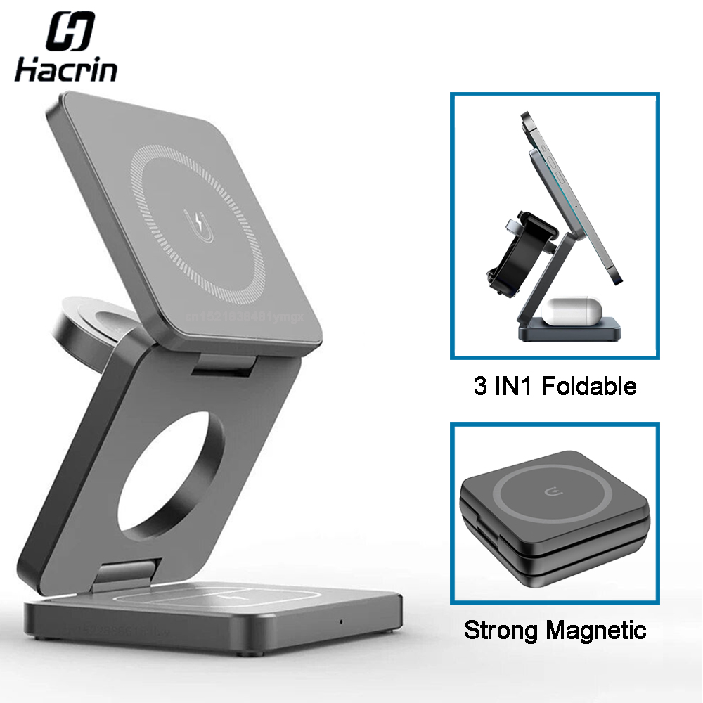 Desk Charging Station - Wireless Charger 3 in 1 Foldable
