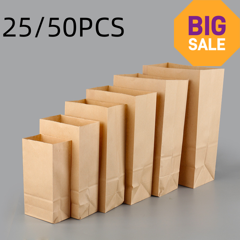 25/50pcs Brown Kraft Paper Bag - огляд і ціна Home Office Number