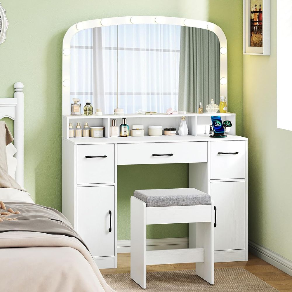 Large Arched Mirror Vanity Des - огляд і ціна Desk Charging Station