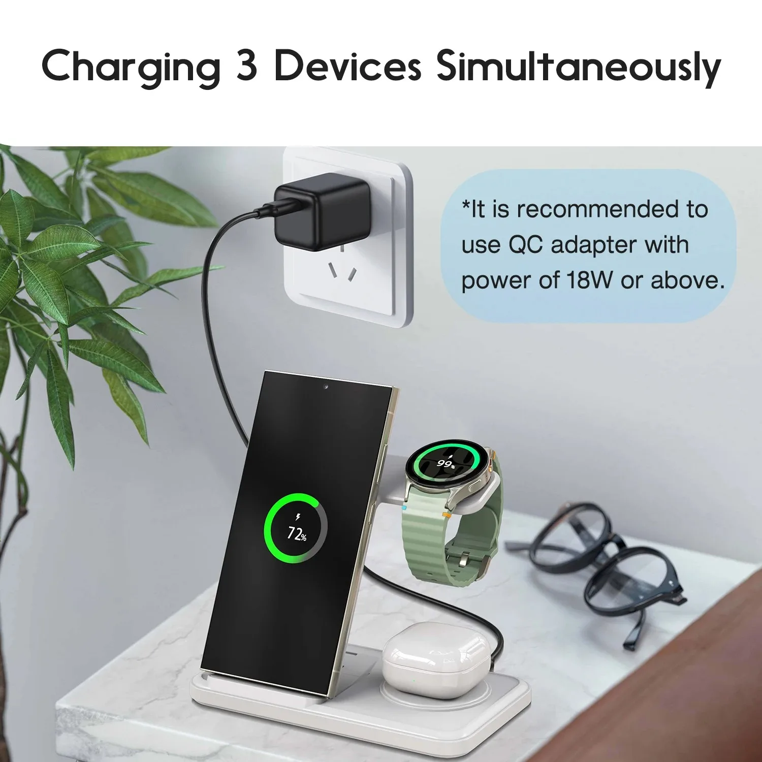 Desktop 3-in-1 Wireless Charge - огляд і ціна Desk Charging Station