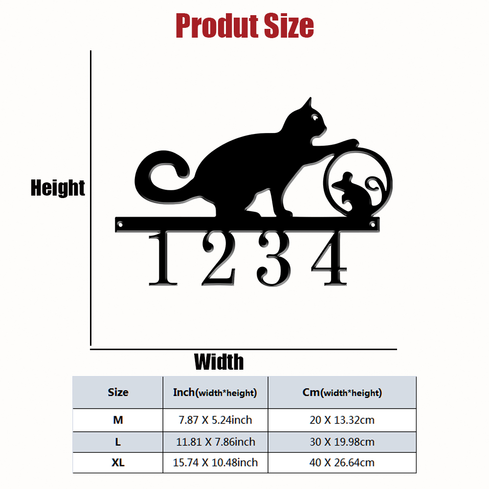 1Pc Custom cat Metal Door Stre - огляд і ціна Home Office Number