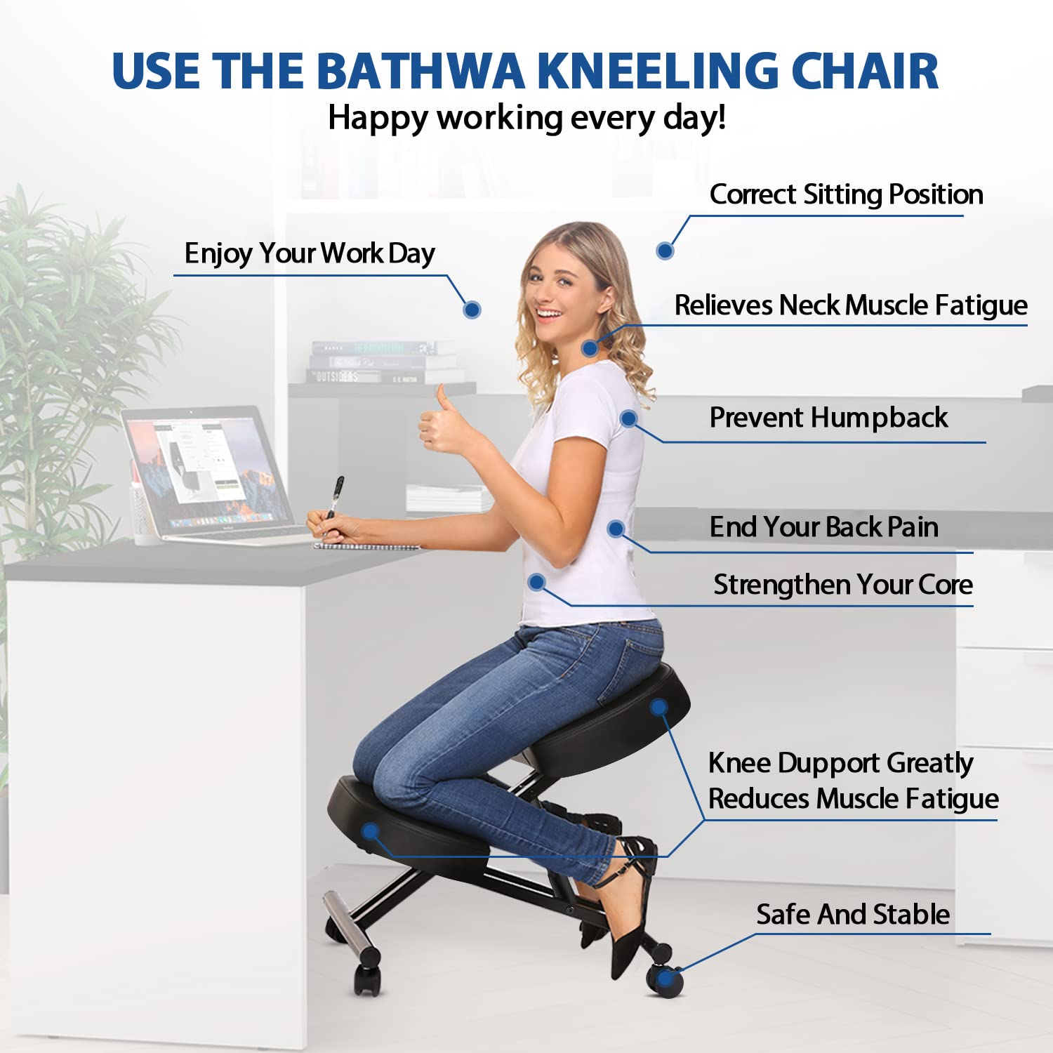Kneeling Chair Ergonomic for O - огляд і ціна Ergonomic Office Chair
