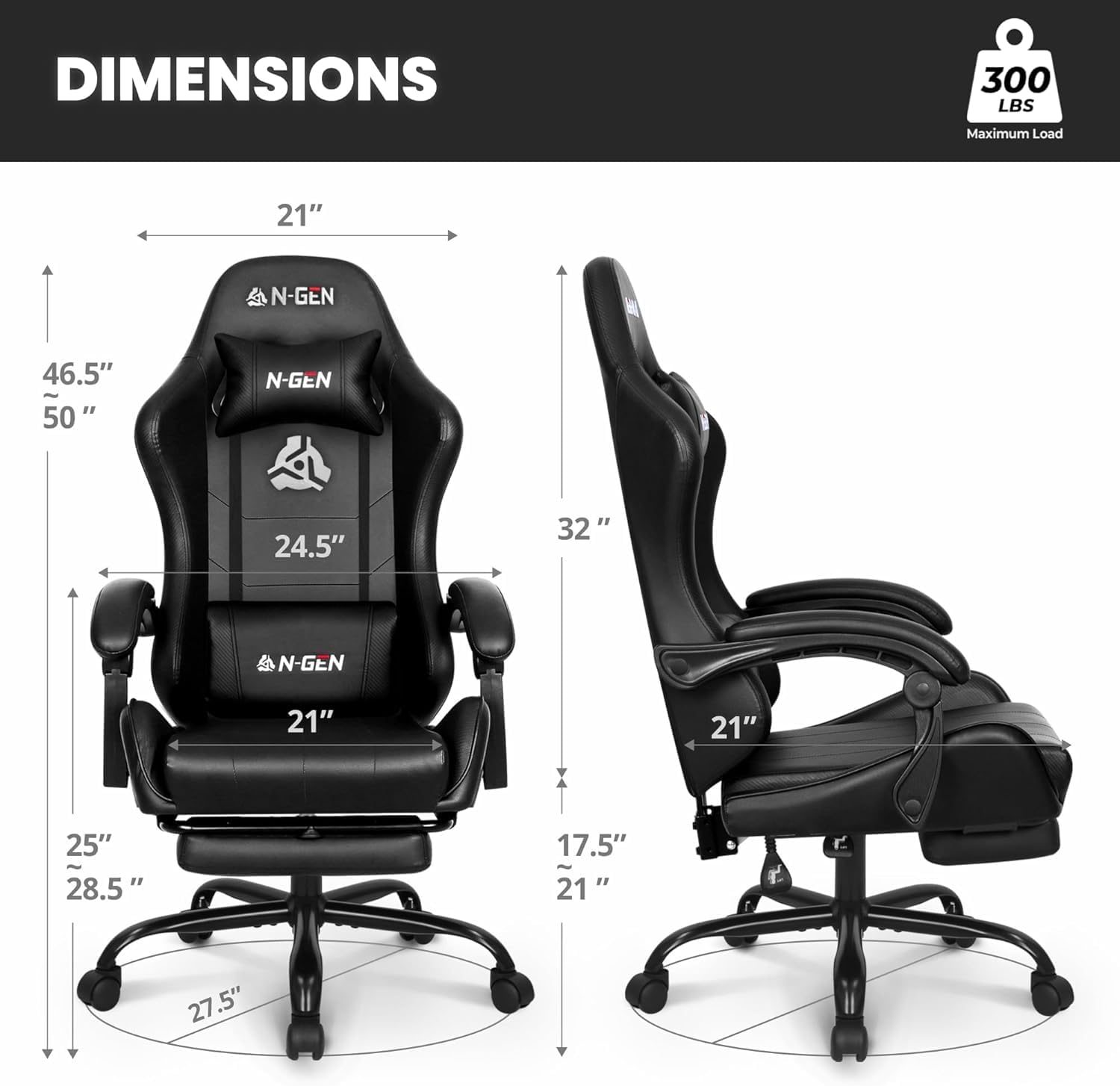 Gaming Chair with Footrest Lum - огляд і ціна Home Office Desks
