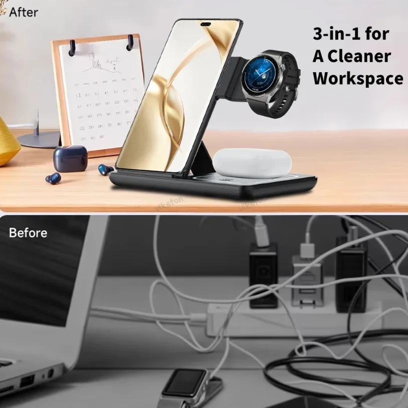 3 in 1 Foldable Wireless Charg - огляд і ціна Desk Charging Station