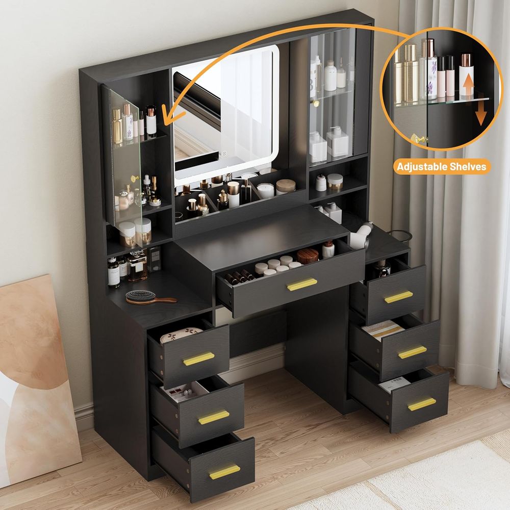 Makeup Vanity Desk with 7 Draw - огляд і ціна Desk Charging Station