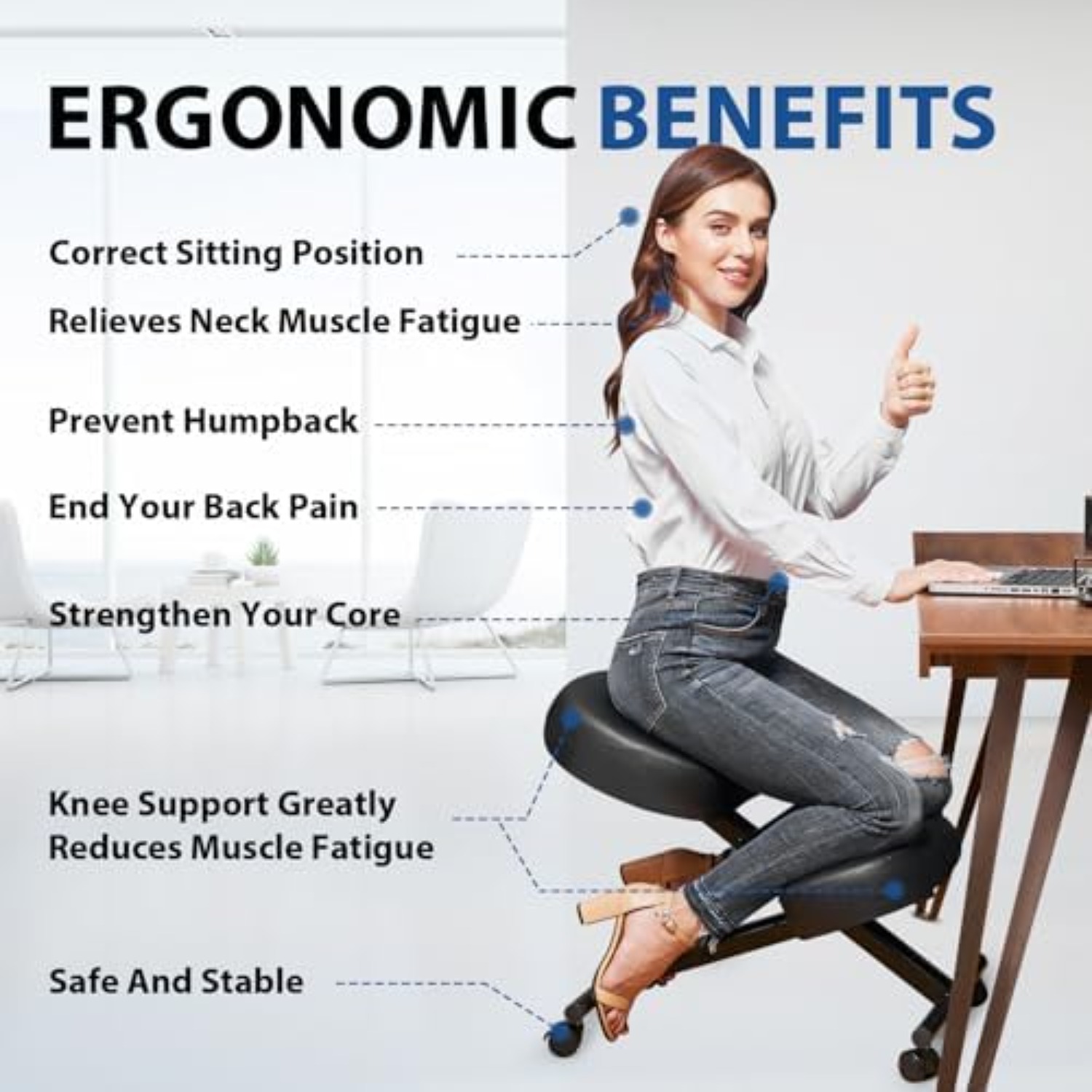 Ergonomic Kneeling Chair, Medi - огляд і ціна Ergonomic Office Chair