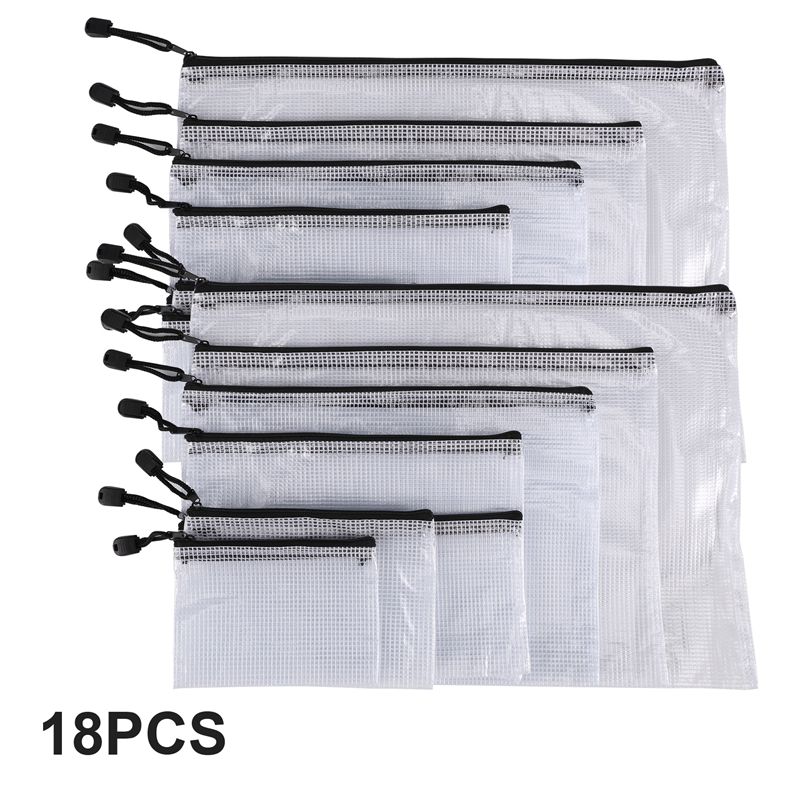18Pcs Mesh Zipper Pouch Docume - огляд і ціна Home Office Bagas