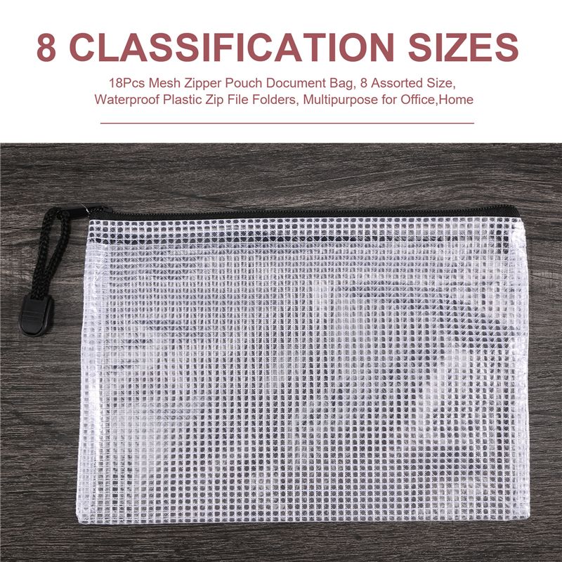 18Pcs Mesh Zipper Pouch Docume - огляд і ціна Home Office Bagas